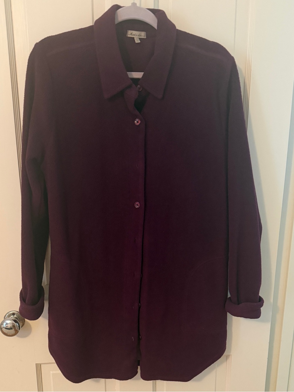 Classic Plum Button-Up Women's Top